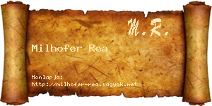 Milhofer Rea névjegykártya